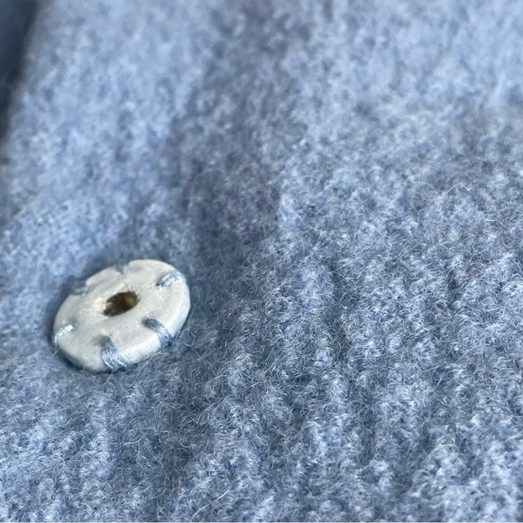 Vintage Style Embroidered Blue Snap Up Wool Jacket Women’s Coat XL - Picture 7 of 14